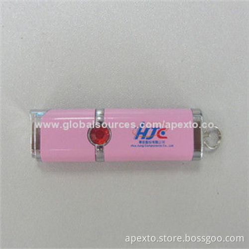 Pink Metal USB Flash Drive, Customized Packaging Types/Logos Accepted, 256MB to 32GB